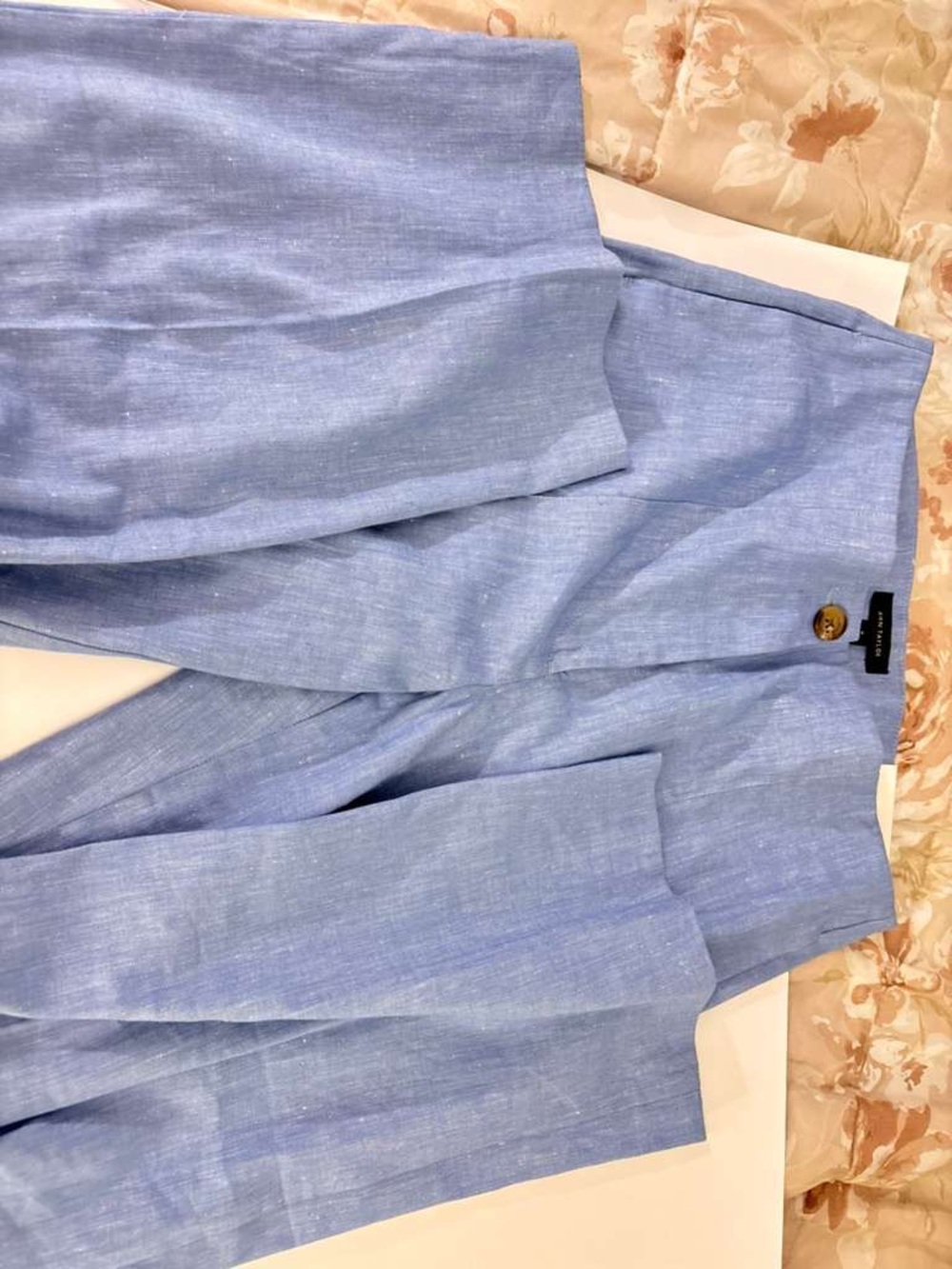 Ann Taylor light blue linen trousers